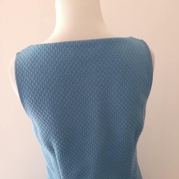 Boden Quilted Sheath Dress Blue Sleeveless Retro Wh895 Women 6L - Picture 7 of 15
